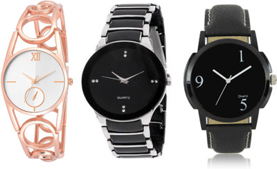 PEPPER STYLE Black And Rose Gold Watch Stylish Watch - For Men & Women