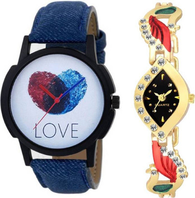 

Montres New Stylish Couple Leather & Braslate Strap MW007 Boys & Girls Watch - For Men & Women