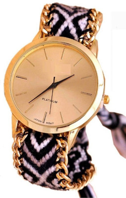 

SPINOZA geneva black multicolor febric belt beautiful Watch - For Women