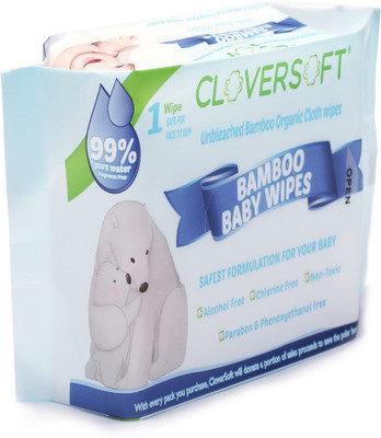Cloversoft Organic Bamboo Baby Wipes(40 Pieces)