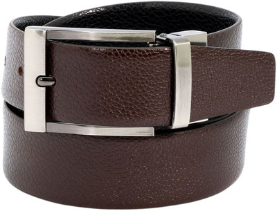 

LEX TAVIS Men Formal, Evening Black, Brown Genuine Leather Reversible Belt, Black and brown