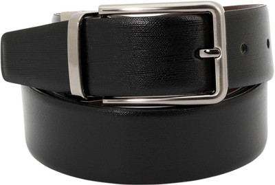 

LEX TAVIS Men Formal, Evening Black, Brown Genuine Leather Reversible Belt, Black and brown