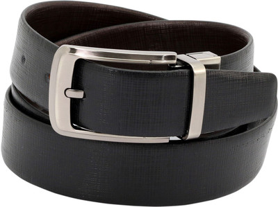 

LEX TAVIS Men Formal, Evening Black, Brown Genuine Leather Reversible Belt, Black and brown