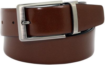 

LEX TAVIS Men Formal, Evening Black, Brown Genuine Leather Reversible Belt, Black and brown