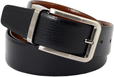 

LEX TAVIS Men Formal, Evening Black, Tan Genuine Leather Reversible Belt, Black and tan