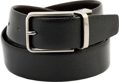 

LEX TAVIS Men Formal, Evening Black, Brown Genuine Leather Reversible Belt, Black and brown