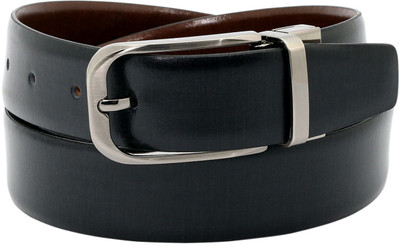 

LEX TAVIS Men Formal, Evening Black, Brown Genuine Leather Reversible Belt, Black and brown