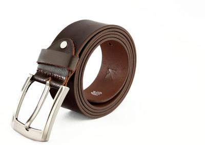 

KHISA Men Casual Brown Genuine Leather Belt, Brn-14