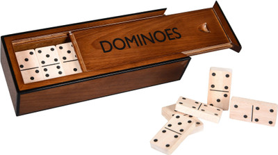 

Cerasus Exclusive Wooden Dominoes Set with High Gloss Finish (British Walnut)(Brown)
