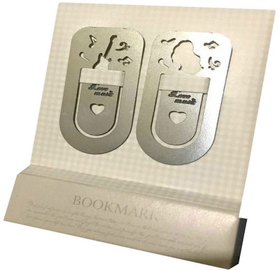 

flintstop Book mark set of 2 Metal Bookmark(Movies/Music/TV Series, Silver)