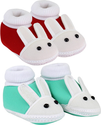 

Neska Moda 0 To 12 Month Set Of 2 Baby Booties(Toe to Heel Length - 12 cm Maroon)