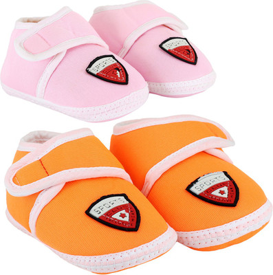 

Neska Moda 0 To 12 Month Set Of 2 Baby Booties(Toe to Heel Length - 12 cm Orange)