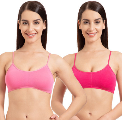 TWEENS by Belle Lingeries Baby Pink, Dark Pink 6 Back Straps Women Bralette Non Padded Bra(Pink)