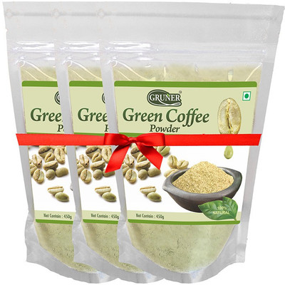 

Gruner Gruner's Natural Unroasted Green Coffee Powder (Combo 3 Pack) Instant Coffee(3 x 150 g)