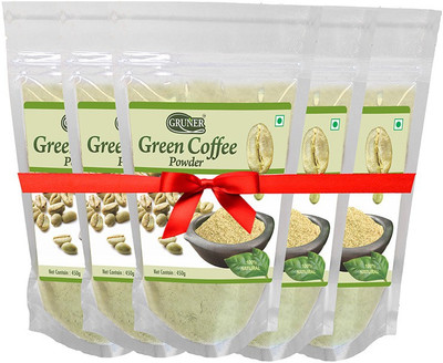 

Gruner Gruner's Natural Unroasted Green Coffee Powder (Combo 5 Pack) Instant Coffee(5 x 90 g)