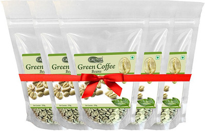 

Gruner Gruner's Natural Unroasted Green Coffee Beans (Combo 5 Pack) Filter Coffee(5 x 50 g)