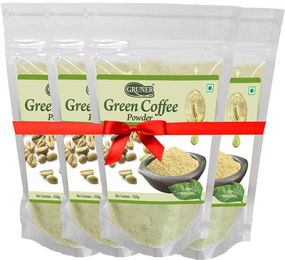 

Gruner Gruner's Natural Unroasted Green Coffee Powder (Combo 4 Pack) Instant Coffee(4 x 112.5 g)
