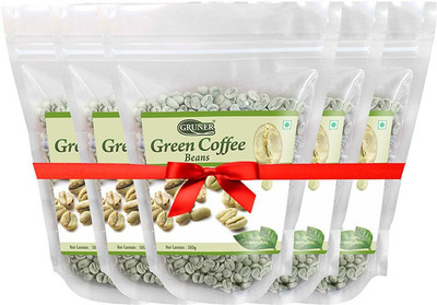 

Gruner Gruner's Natural Unroasted Green Coffee Beans (Combo 5 Pack) Filter Coffee(5 x 100 g)
