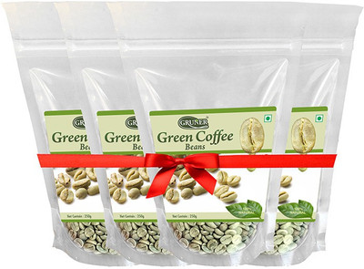 

Gruner Gruner's Natural Unroasted Green Coffee Beans (Combo 4 Pack) Filter Coffee(4 x 62.5 g)