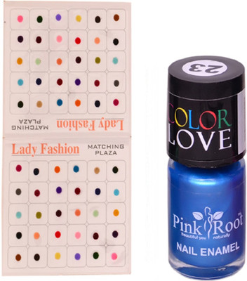 Pink Root Nail Polish No. 23 (15ml) Lady Fashion Multi Color No. 13 Bindi(Set of 2)