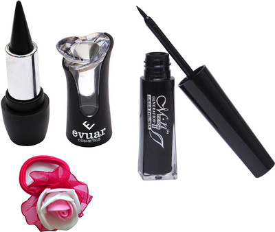 

Evuar Herbal Black Kajal, Waterproof Liquid Eyeliner and Band(Set of 3)