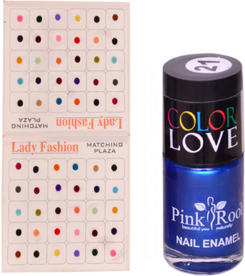 

Pink Root Nail Polish No. 21 (15ml) Lady Fashion Multi Color No. 13 Bindi(Set of 2)