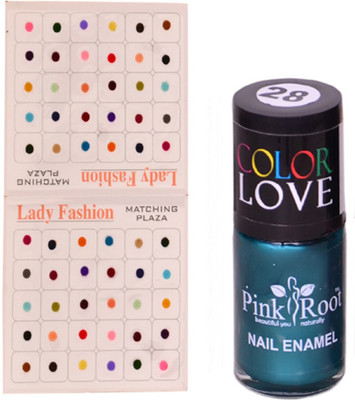 

Pink Root Nail Polish No. 28 (15ml) Lady Fashion Multi Color No. 13 Bindi(Set of 2)