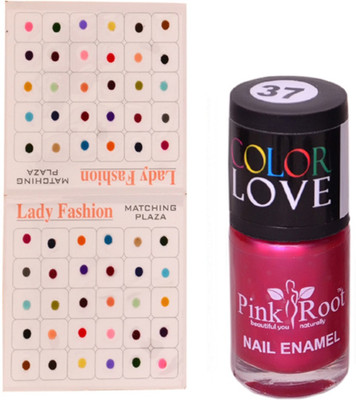 

Pink Root Nail Polish No. 37 (15ml) Lady Fashion Multi Color No. 13 Bindi(Set of 2)