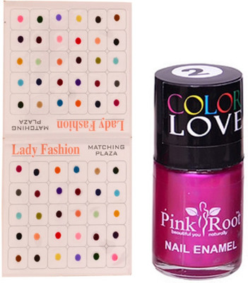 

Pink Root Nail Polish No. 02 (15ml) Lady Fashion Multi Color No. 13 Bindi(Set of 2)