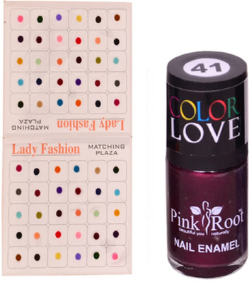 

Pink Root Nail Polish No. 41 (15ml) Lady Fashion Multi Color No. 13 Bindi(Set of 2)