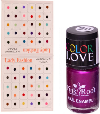 

Pink Root Nail Polish No. 20 (15ml) Lady Fashion Multi Color No. 13 Bindi(Set of 2)
