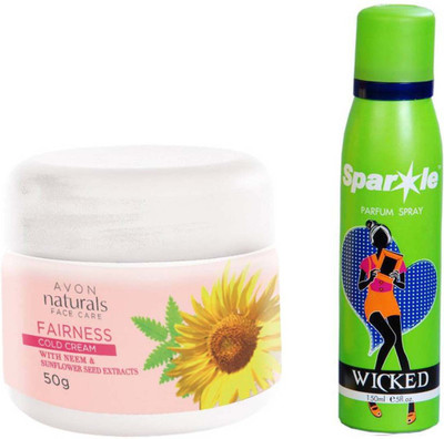 

Avon Anew NATURALS COLD CREAM WHITENING (50 g) With one sparkle perfume spray 150 ml(Set of 2)