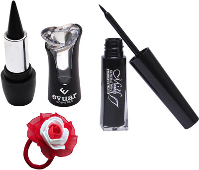 

Evuar Herbal Black Kajal, Waterproof Liquid Eyeliner and Band(Set of 3)
