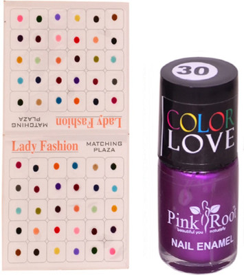 

Pink Root Nail Polish No. 30 (15ml) Lady Fashion Multi Color No. 13 Bindi(Set of 2)