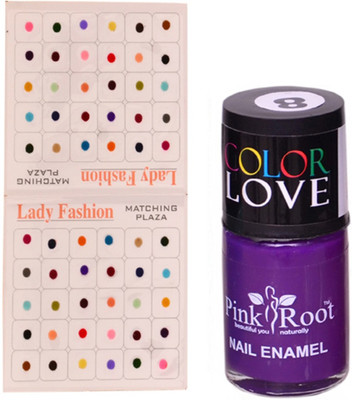 

Pink Root Nail Polish No. 08 (15ml) Lady Fashion Multi Color No. 13 Bindi(Set of 2)