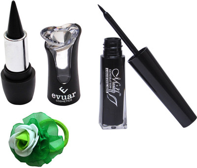 

Evuar Herbal Black Kajal, Waterproof Liquid Eyeliner and Band(Set of 3)