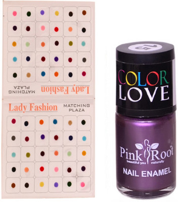 

Pink Root Nail Polish No. 15 (15ml) Lady Fashion Multi Color No. 13 Bindi(Set of 2)