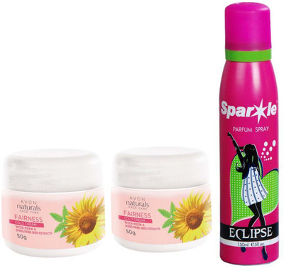 

Avon Anew two NATURALS COLD CREAM WHITENING (50 g) With one sparkle perfume spray 150 ml(Set of 3)