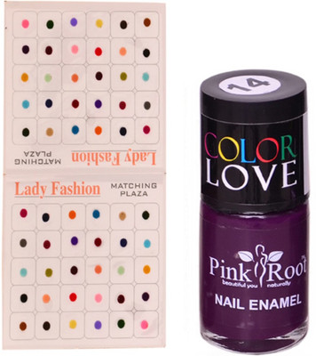 

Pink Root Nail Polish No. 14 (15ml) Lady Fashion Multi Color No. 13 Bindi(Set of 2)