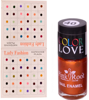 

Pink Root Nail Polish No. 40 (15ml) Lady Fashion Multi Color No. 13 Bindi(Set of 2)