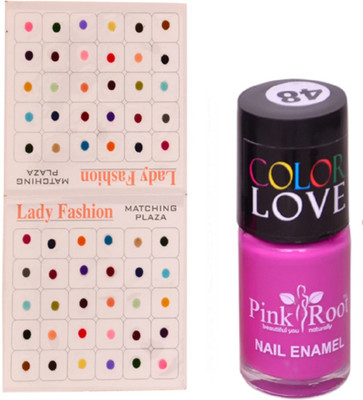

Pink Root Nail Polish No. 48 (15ml) Lady Fashion Multi Color No. 13 Bindi(Set of 2)