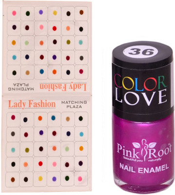 

Pink Root Nail Polish No. 36 (15ml) Lady Fashion Multi Color No. 13 Bindi(Set of 2)