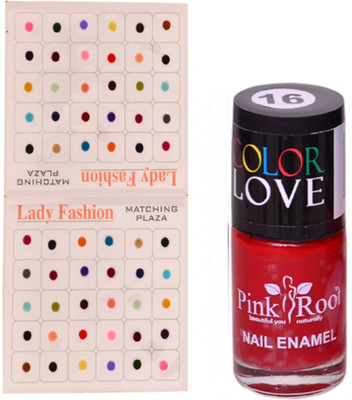 

Pink Root Nail Polish No. 16 (15ml) Lady Fashion Multi Color No. 13 Bindi(Set of 2)