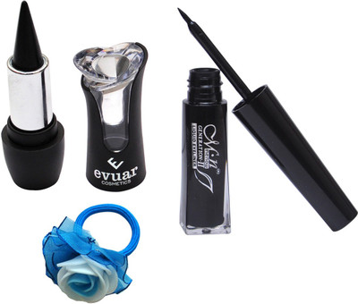 

Evuar Herbal Black Kajal, Waterproof Liquid Eyeliner and Band(Set of 3)
