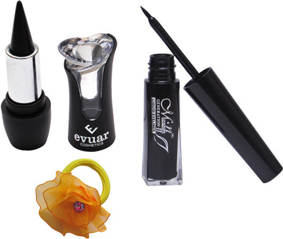 

Evuar Herbal Black Kajal, Waterproof Liquid Eyeliner and Band(Set of 3)