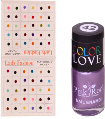 

Pink Root Nail Polish No. 42 (15ml) Lady Fashion Multi Color No. 13 Bindi(Set of 2)