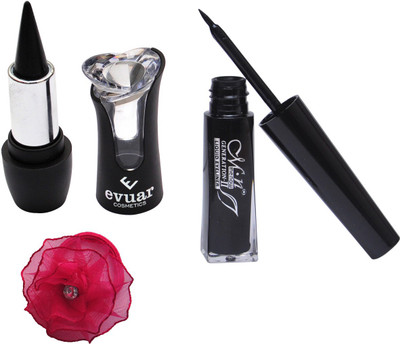 

Evuar Herbal Black Kajal, Waterproof Liquid Eyeliner and Band(Set of 3)