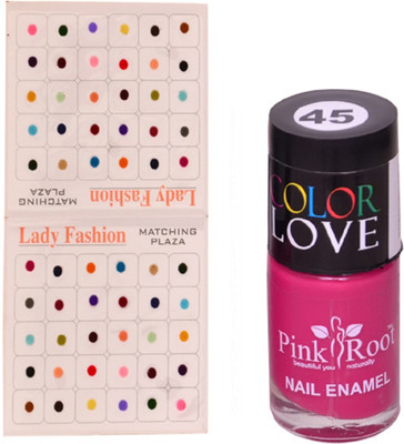 

Pink Root Nail Polish No. 45 (15ml) Lady Fashion Multi Color No. 13 Bindi(Set of 2)