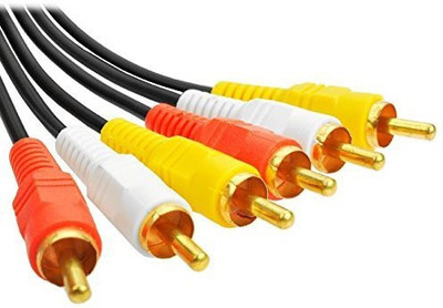 

Marley Hudson rcacab3to302 RCA Audio Video Cable(Compatible with Dish Tv, Black)
