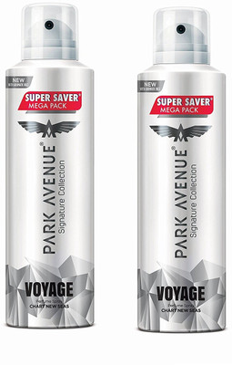 

Park Avenue Mega Men's Deo, Voyage Signature, 220ml (Pack of 2) Body Spray - For Men & Women(440 ml, Pack of 2)